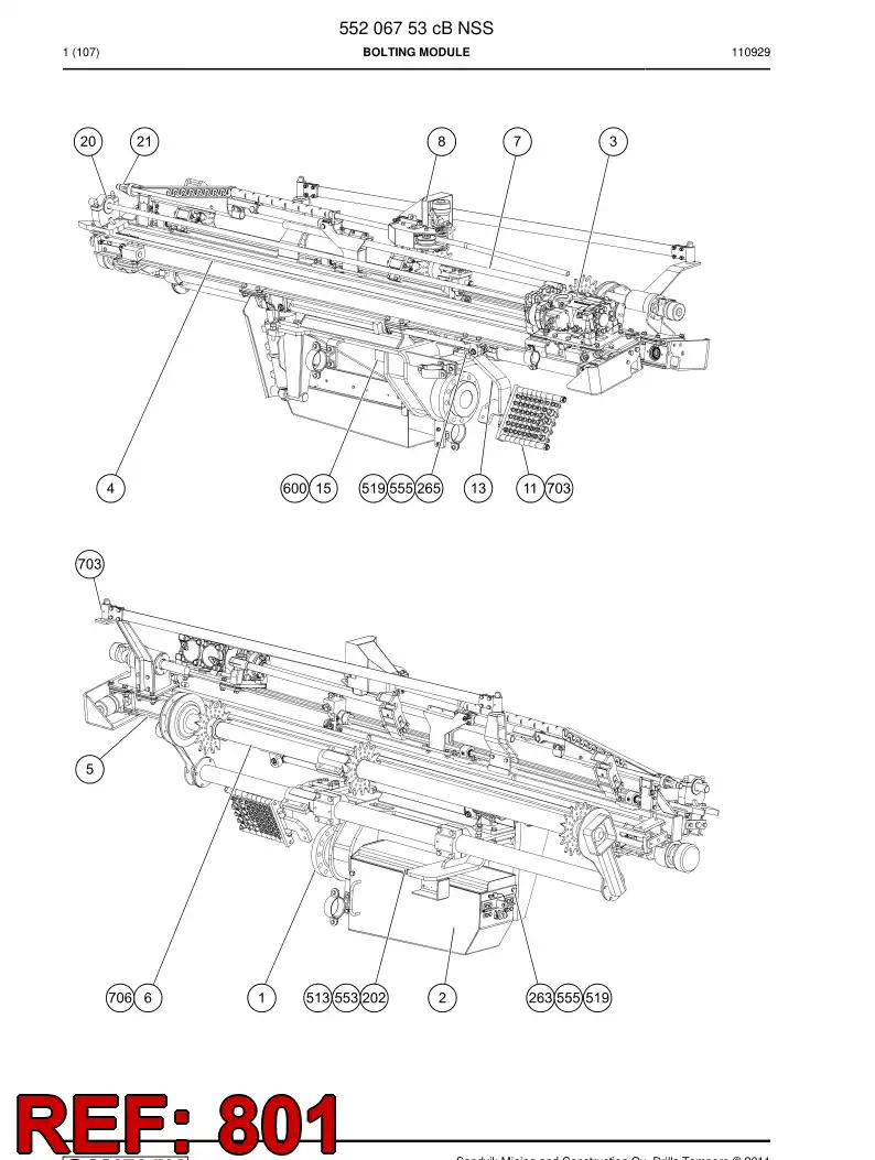 55208335a 552 083 35a Hosing - Sandvik Technical Drawing