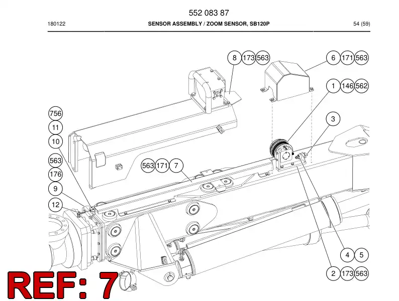 55208405 552 084 05 Plate, Cover - Sandvik Technical Drawing