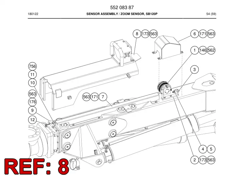 55208406 552 084 06 Plate, Cover - Sandvik Technical Drawing