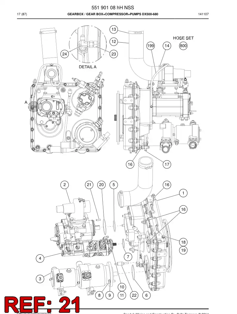 55208416 552 084 16 Spline - Sandvik Technical Drawing