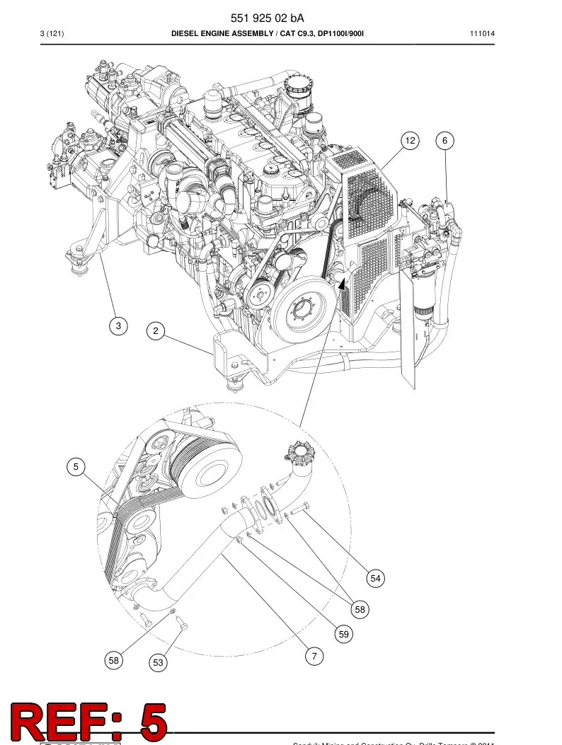 55208433b 552 084 33b Belt, Flat, Polygroove - Sandvik Technical Drawing