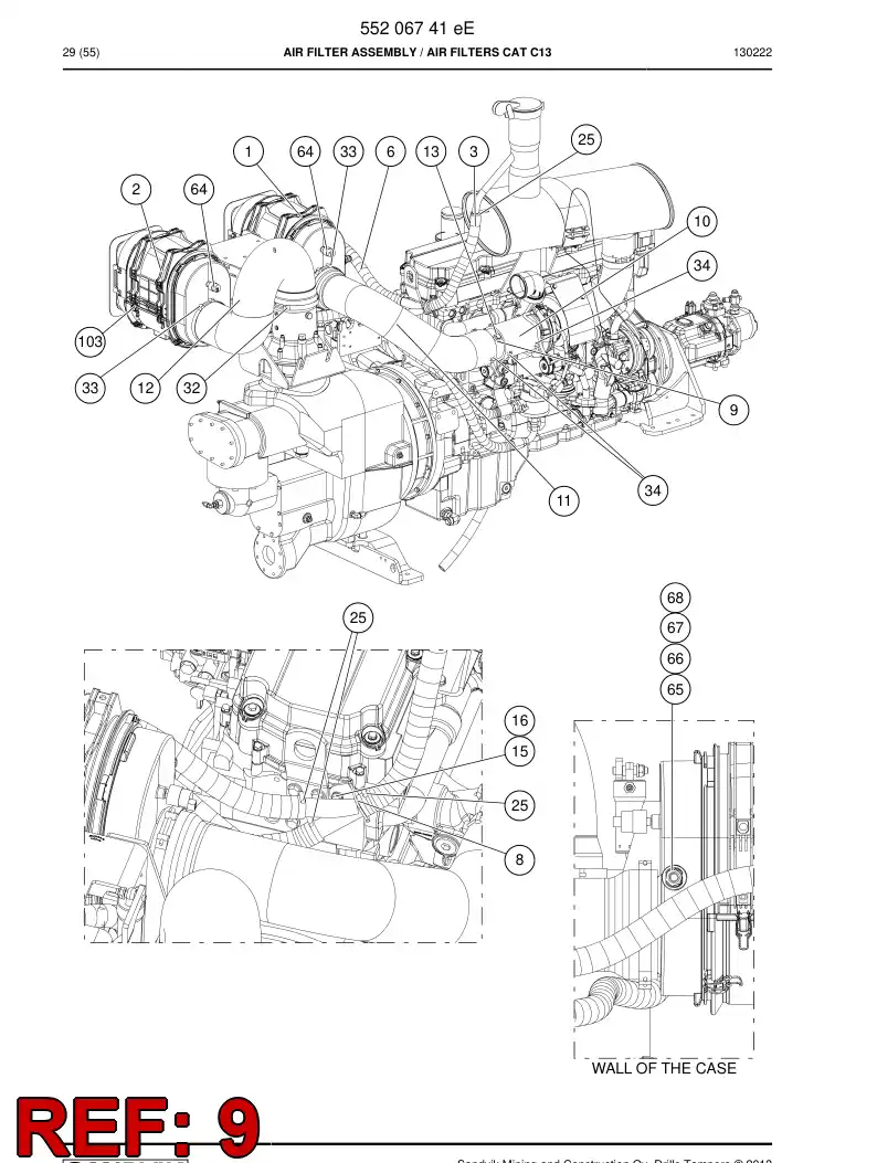 55208451 552 084 51 Cooling tube - Sandvik Technical Drawing