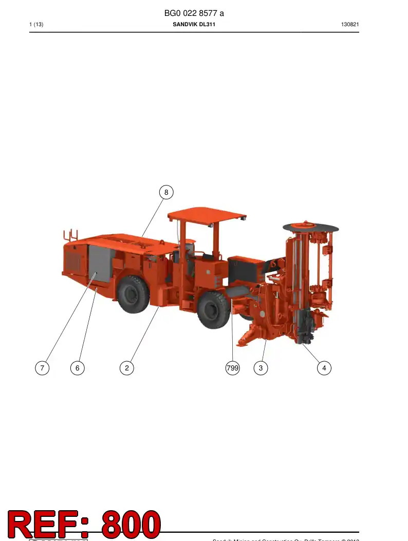 55208553 552 085 53 Schematic, Hydraulic - Sandvik Technical Drawing