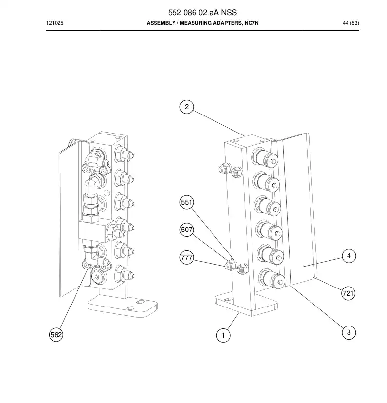 55208602a 552 086 02a Assembly - Sandvik Technical Drawing