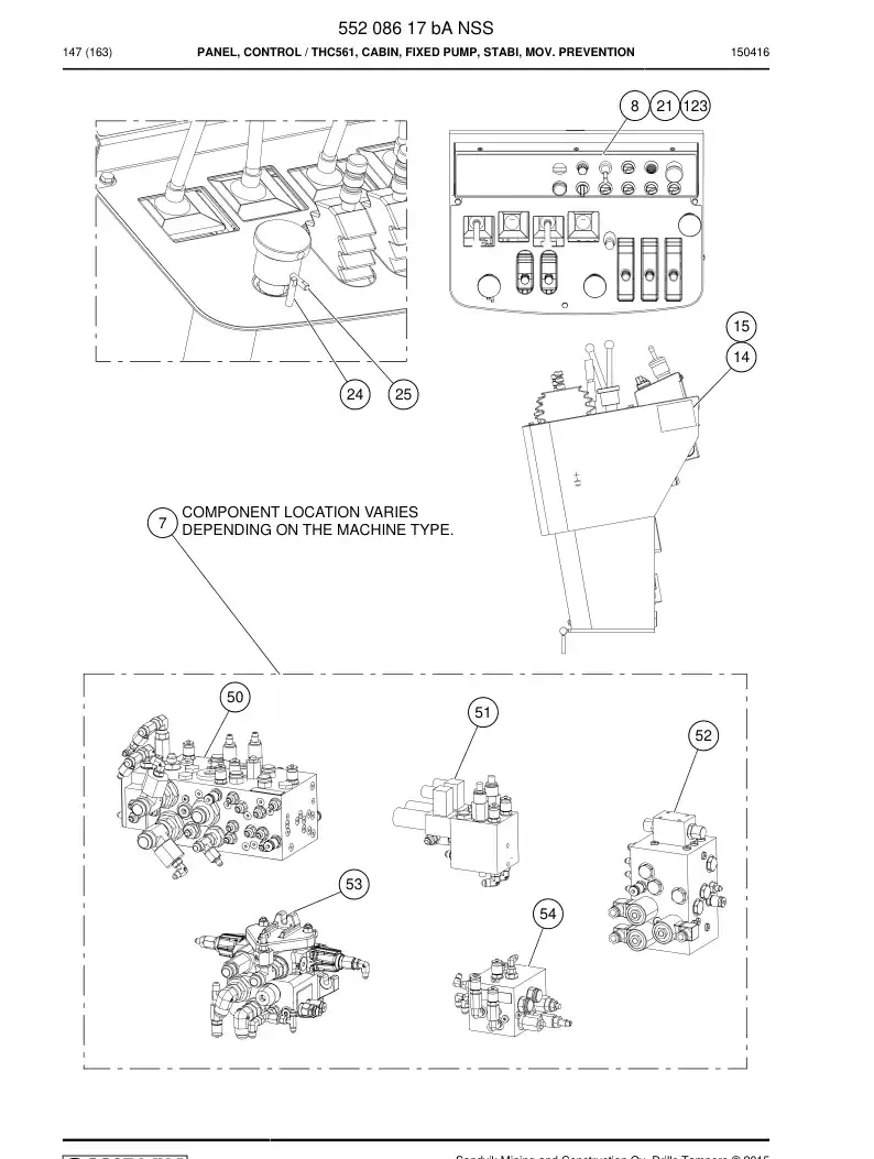 55208617b 552 086 17b PRING, CONTROL - Sandvik Technical Drawing