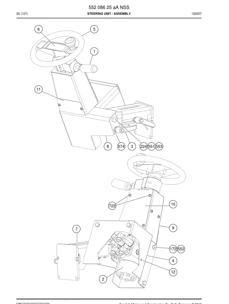 55208625a 552 086 25a UNITE DE DIREO - Sandvik Technical Drawing