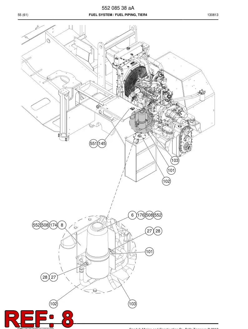 55208652 552 086 52 Plate - Sandvik Technical Drawing