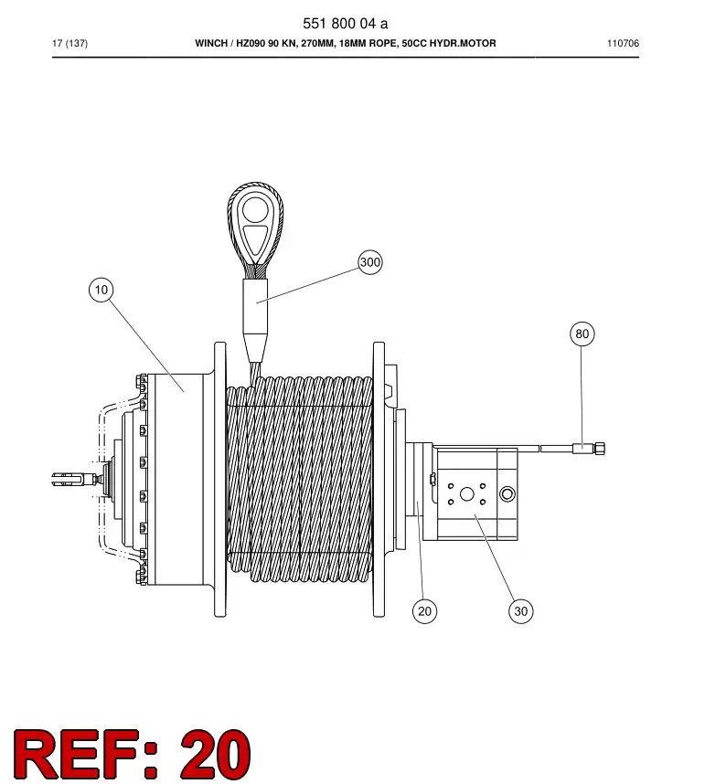 55208731 552 087 31 Brake - Sandvik Technical Drawing