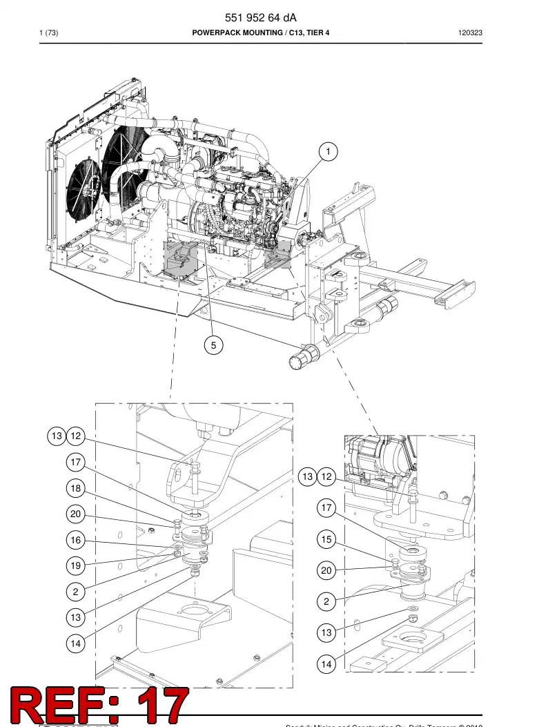 55208732 552 087 32 Spacer - Sandvik Technical Drawing
