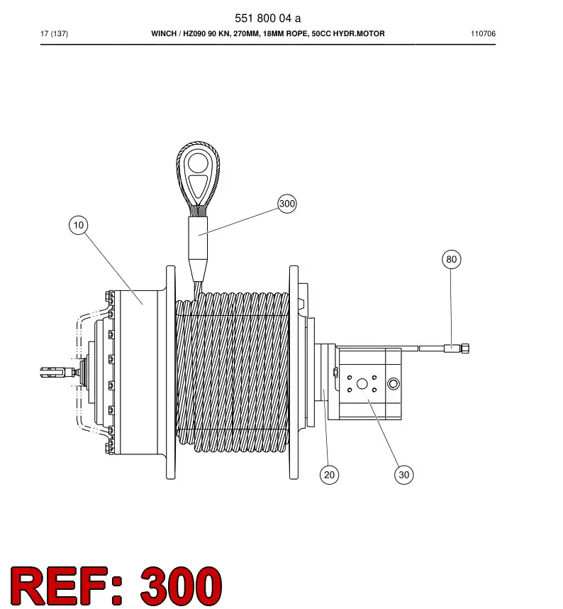 55208739 552 087 39 Rope - Sandvik Technical Drawing