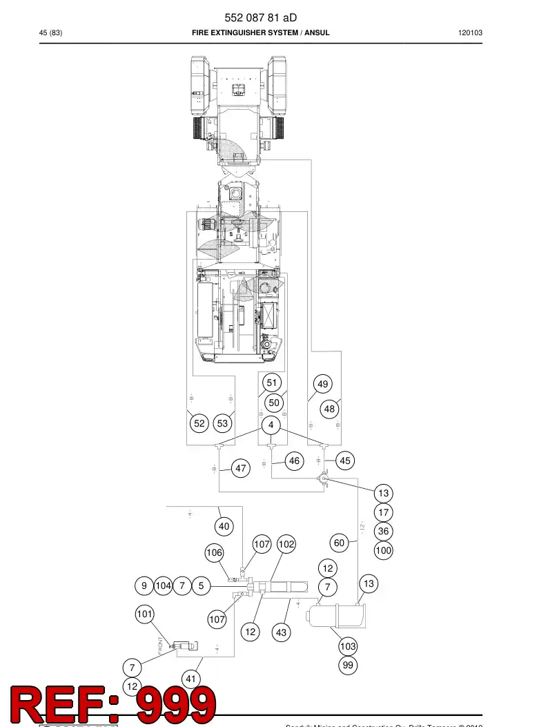 55208780 552 087 80 Hosing - Sandvik Technical Drawing