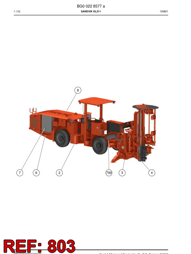 55208808a 552 088 08a Hosing Set - Sandvik Technical Drawing