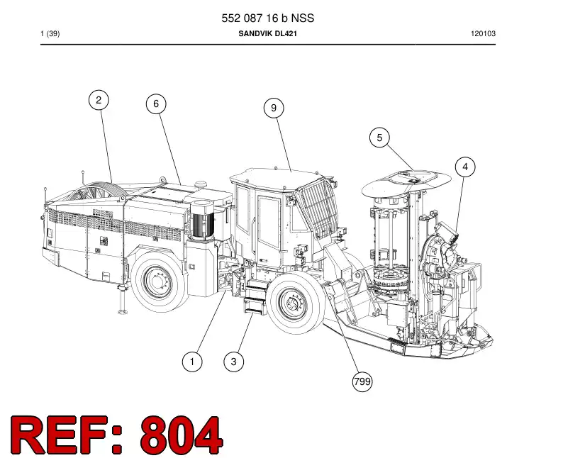 55208813b 552 088 13b HOSING - Sandvik Technical Drawing
