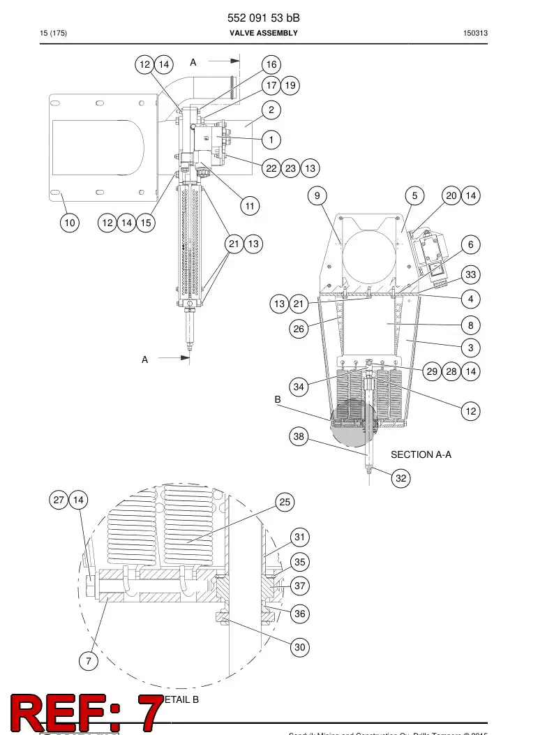 55209180a 552 091 80a Plate, Backing - Sandvik Technical Drawing