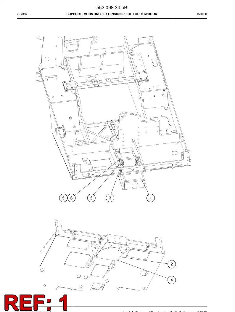 55209711 552 097 11 Supporting block - Sandvik Technical Drawing