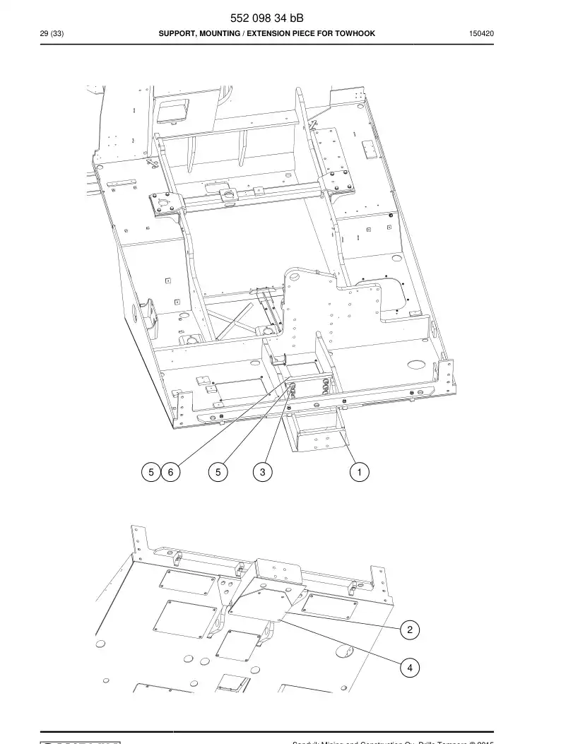 55209834b 552 098 34b Support, Mounting - Sandvik Technical Drawing