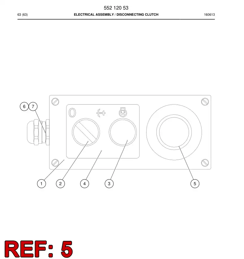 55209975 552 099 75 Button, Emergency Stop - Sandvik Technical Drawing