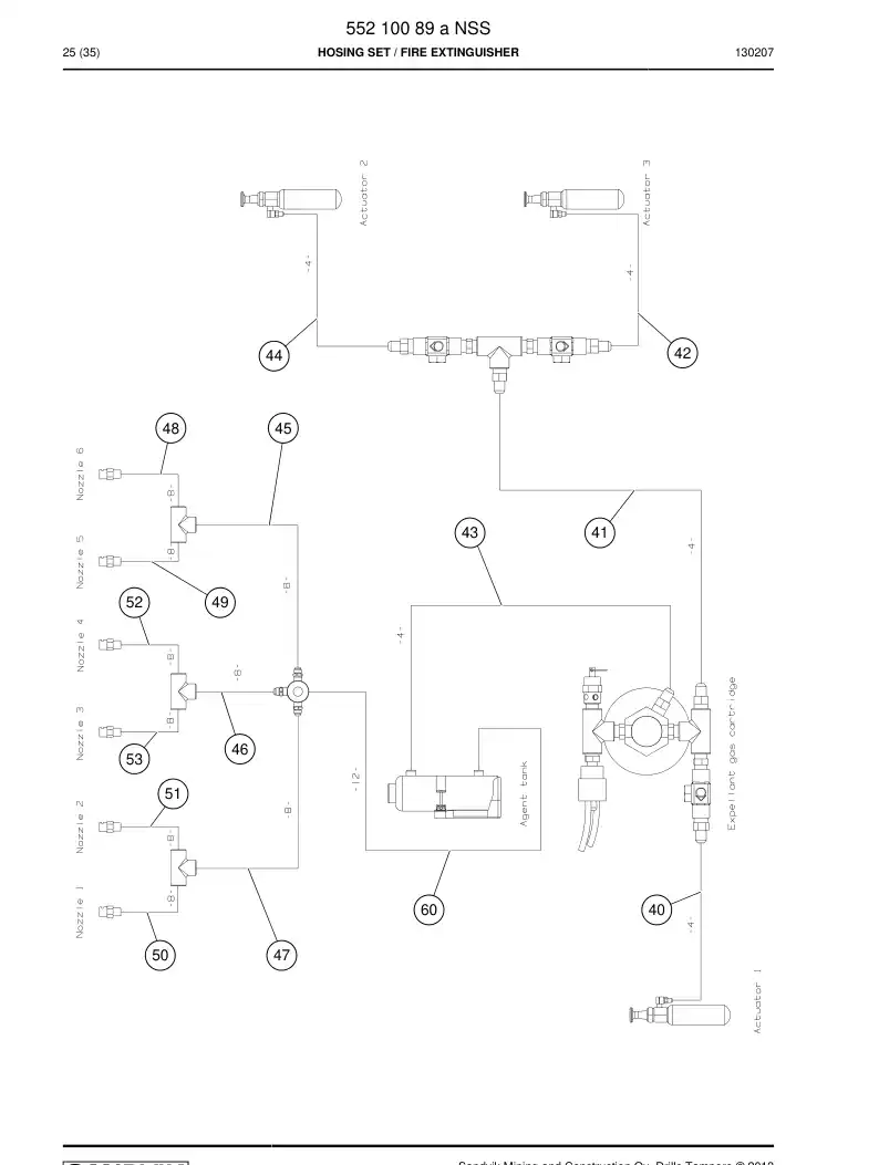 55210089a 552 100 89a Hosing Set - Sandvik Technical Drawing
