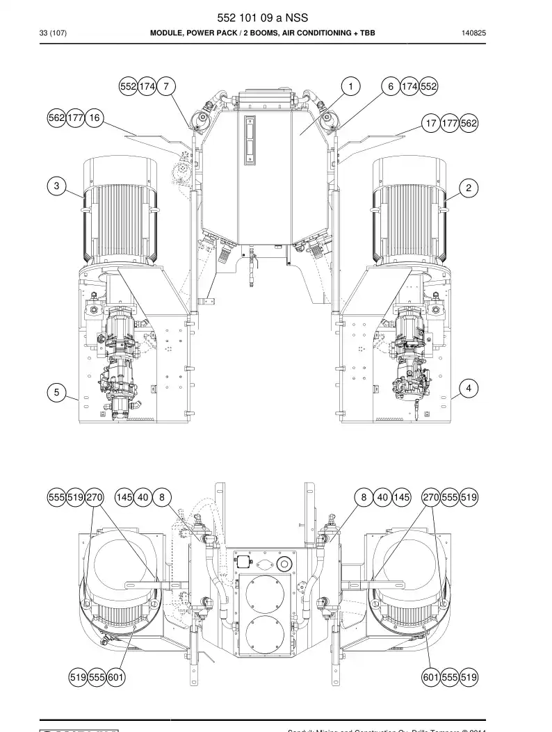 55210109a 552 101 09a Module, Power Pack - Sandvik Technical Drawing