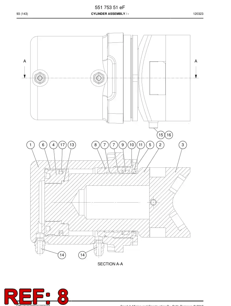 55210127 552 101 27 O-ring - Sandvik Technical Drawing