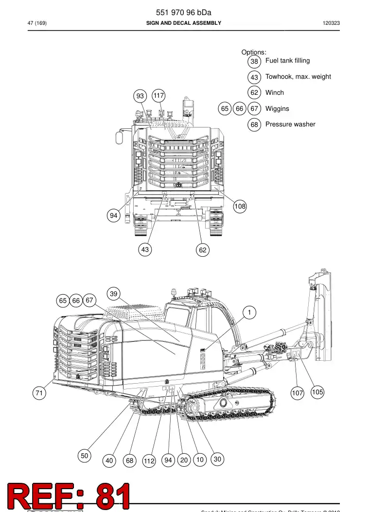 55210178 552 101 78 Decal - Sandvik Technical Drawing