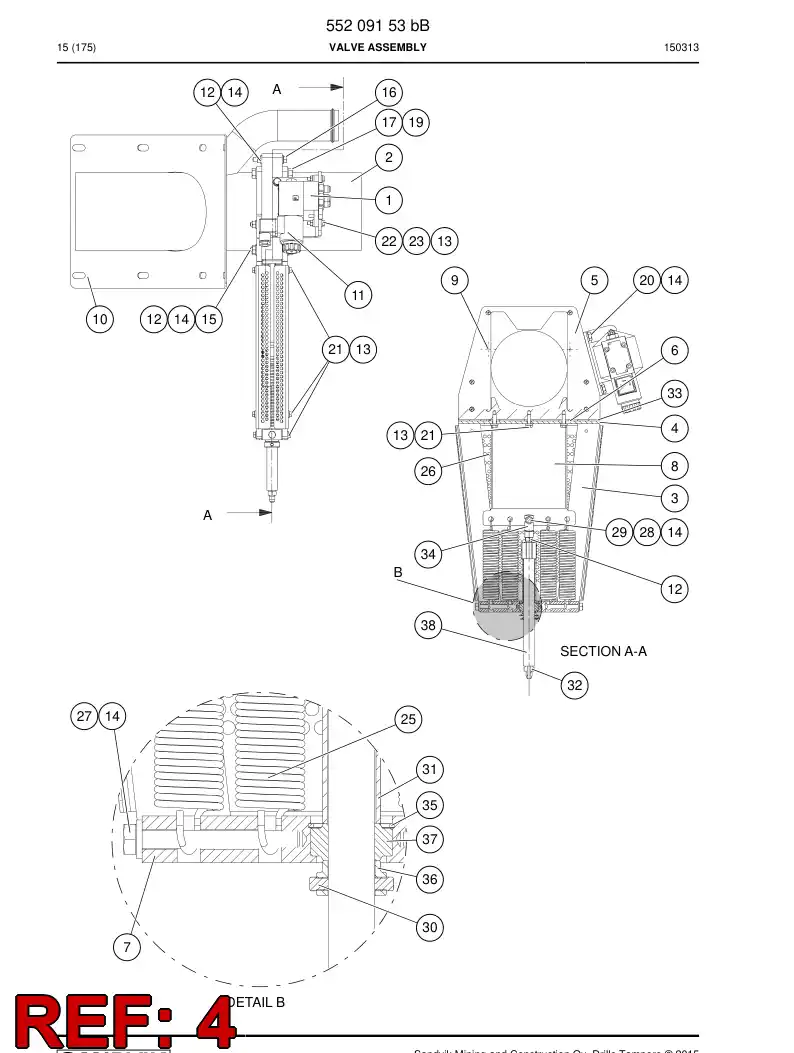 55210259a 552 102 59a Plate, Gasket - Sandvik Technical Drawing