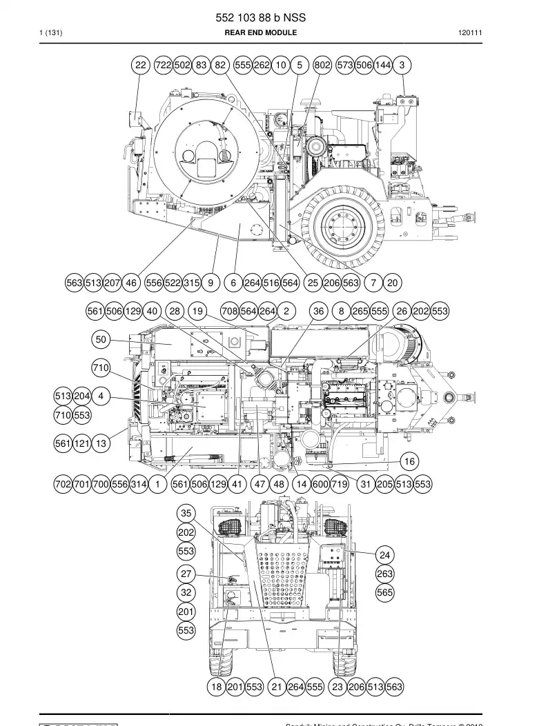 55210388b 552 103 88b REAR END MODULE - Sandvik Technical Drawing