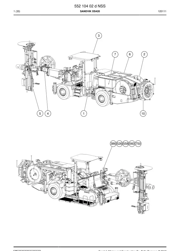 55210402d 552 104 02d SANDVIK DS420 - Sandvik Technical Drawing