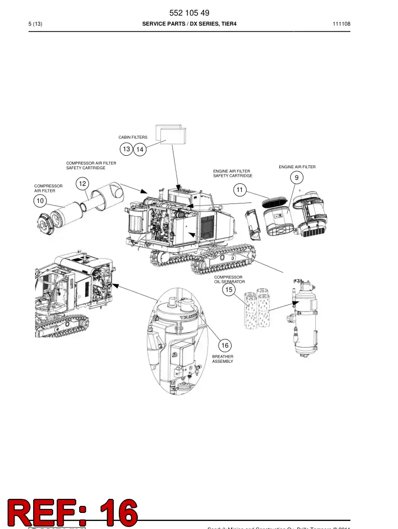 55210423a 552 104 23a Breather Assembly - Sandvik Technical Drawing
