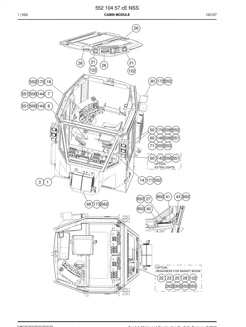55210457c 552 104 57c Cabin module - Sandvik Technical Drawing