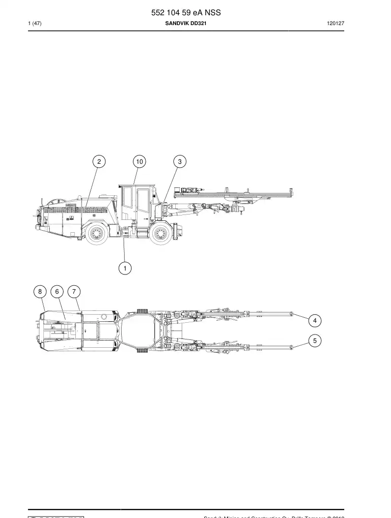 55210459e 552 104 59e SANDVIK DD321 - Sandvik Technical Drawing