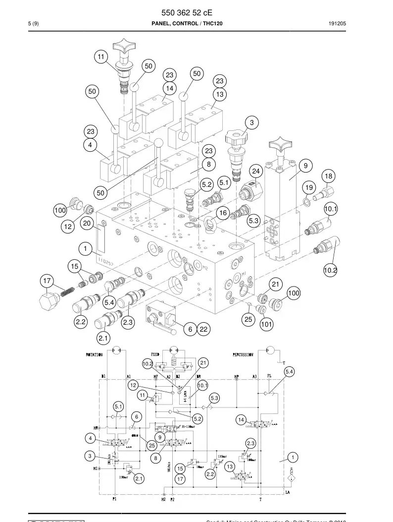 55210460 552 104 60 Handle - Sandvik Technical Drawing