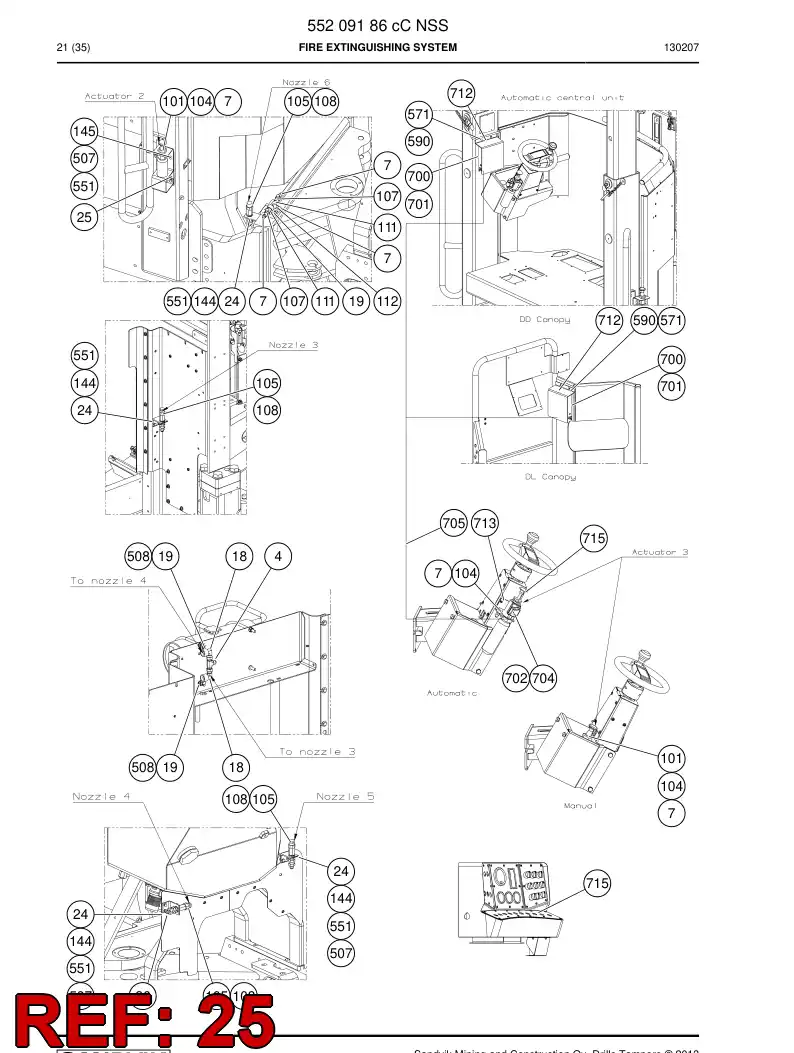 55210536 552 105 36 Plate, Mounting - Sandvik Technical Drawing