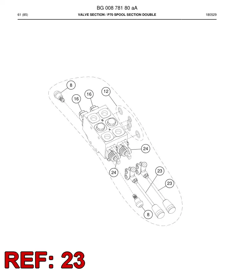 55210721 552 107 21 Lever - Sandvik Technical Drawing