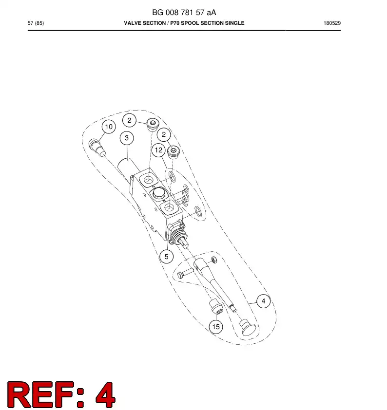 55210762 552 107 62 Lever - Sandvik Technical Drawing