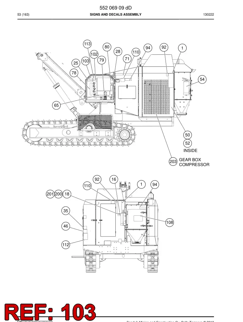 55210808 552 108 08 Sign - Sandvik Technical Drawing
