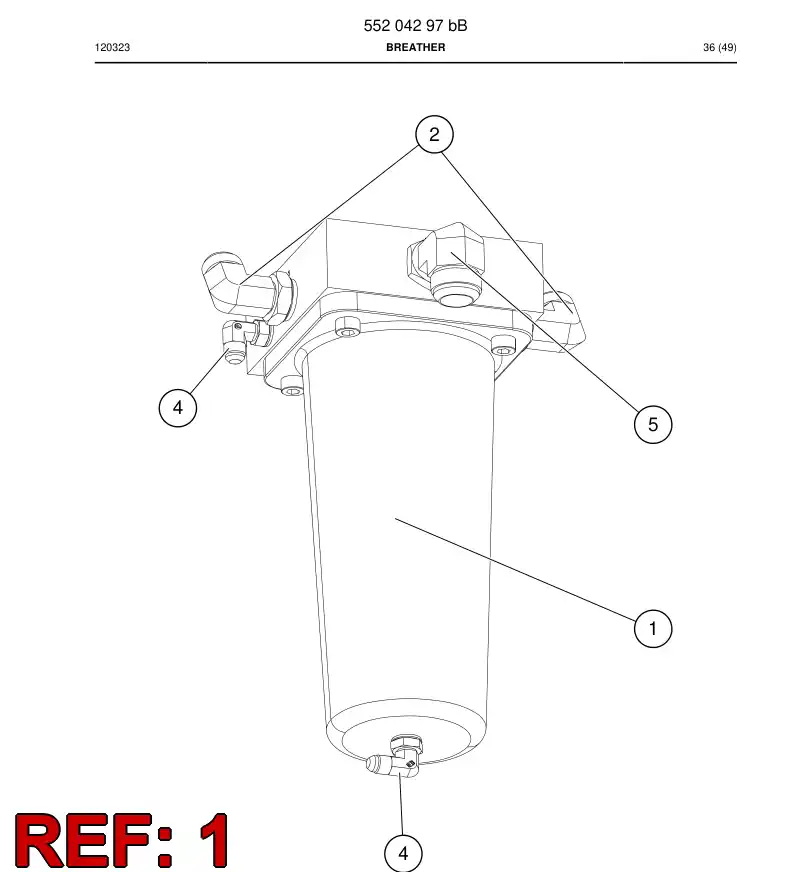 55210933 552 109 33 Filter assembly - Sandvik Technical Drawing