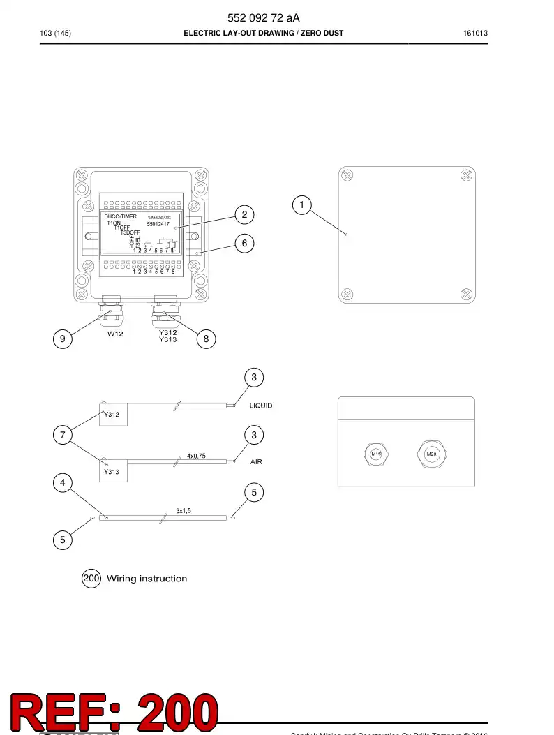 55210972a 552 109 72a Instruction, Wiring - Sandvik Technical Drawing