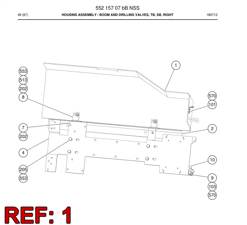 55210982 552 109 82 Cover - Sandvik Technical Drawing