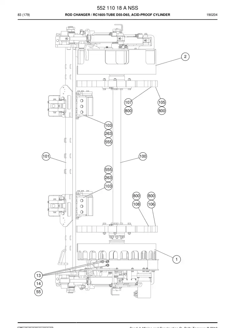 55211018 552 110 18 CAMBIADOR DE BARS - Sandvik Technical Drawing