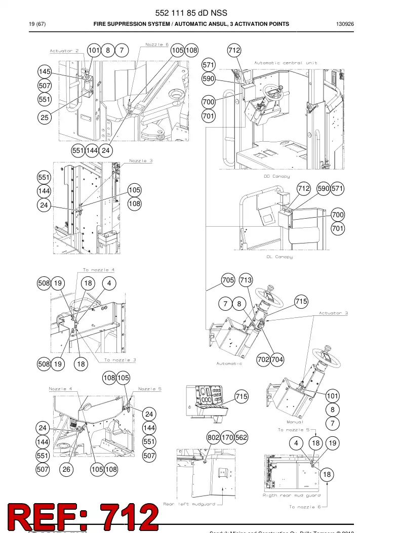 55211080 552 110 80 Cover, Plastic - Sandvik Technical Drawing