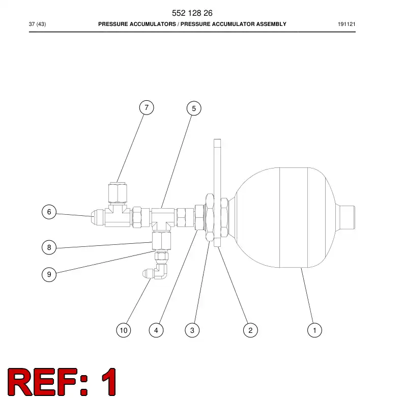55211207a 552 112 07a Accumulator - Sandvik Technical Drawing