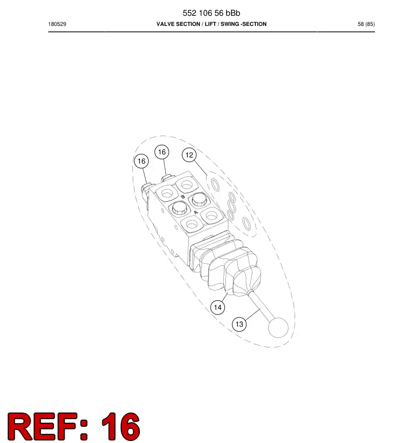55211243 552 112 43 Cover, Valve - Sandvik Technical Drawing