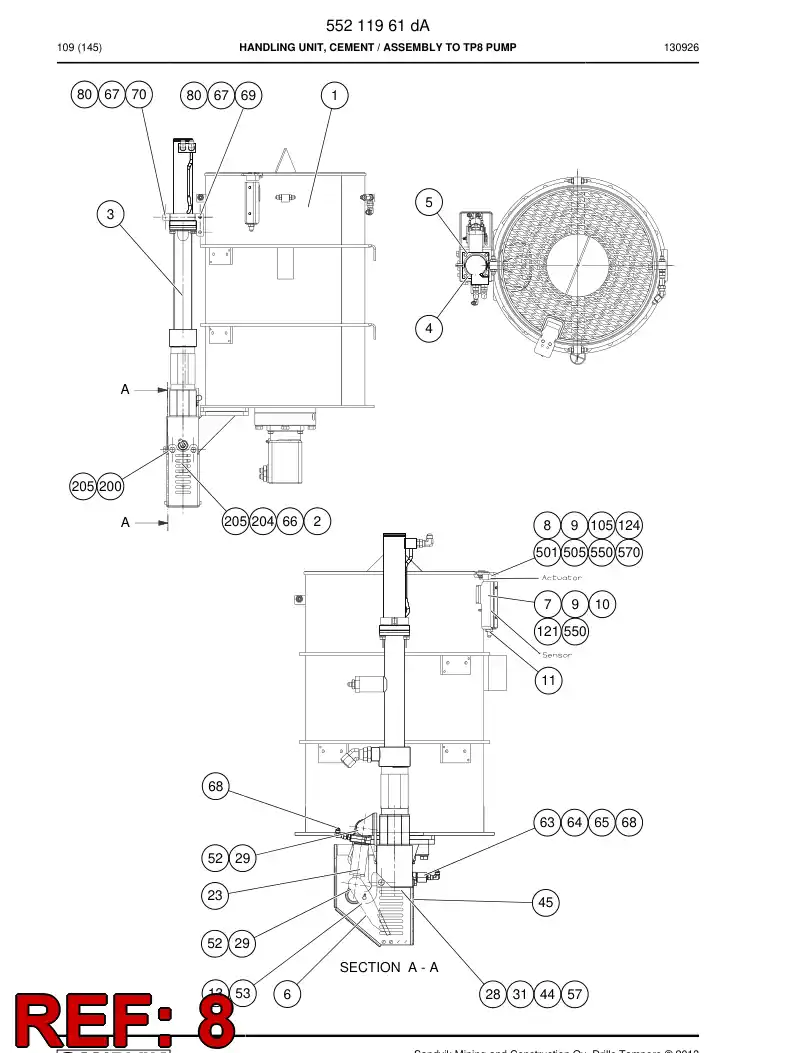 55211279 552 112 79 Plate - Sandvik Technical Drawing