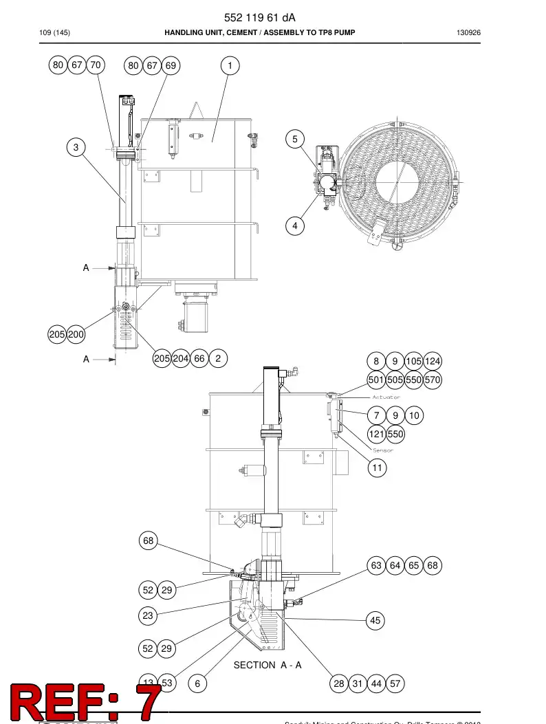 55211312b 552 113 12b Bracket - Sandvik Technical Drawing