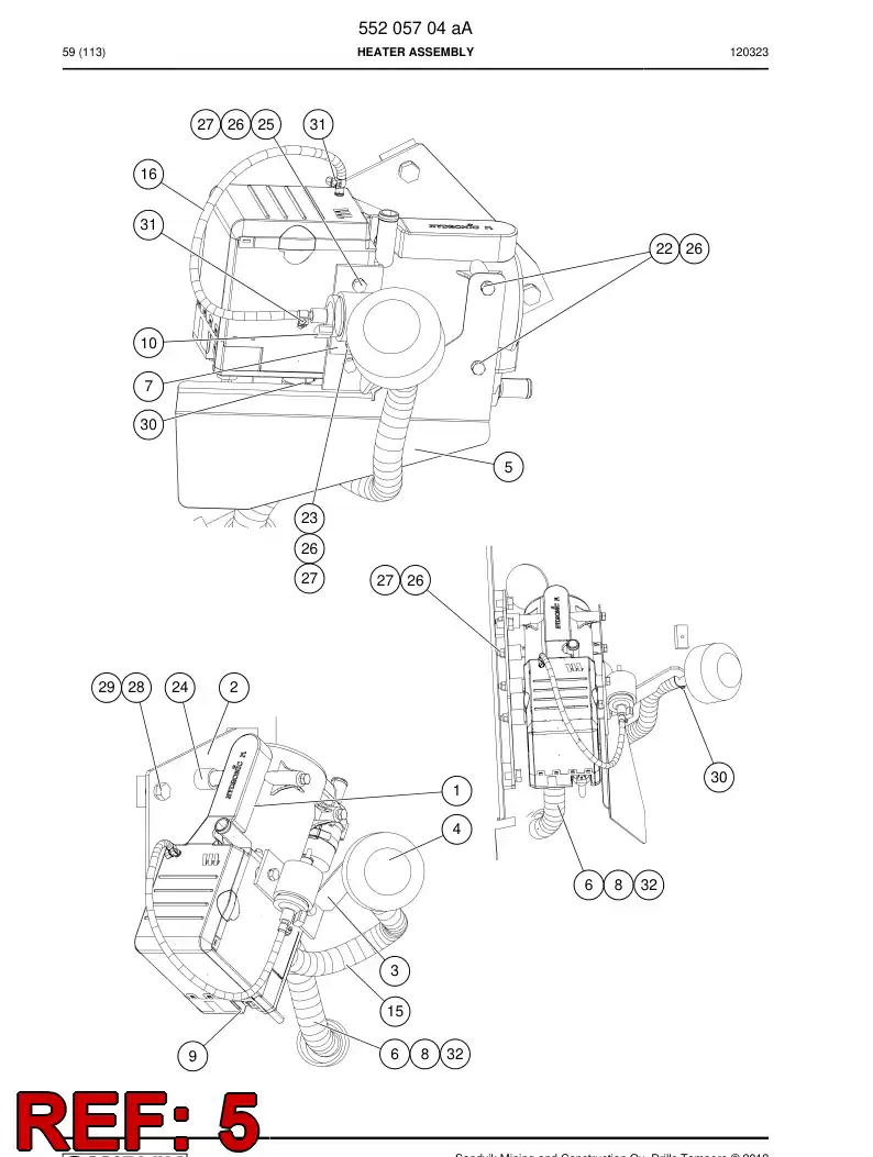 55211330 552 113 30 Plate, Cover - Sandvik Technical Drawing