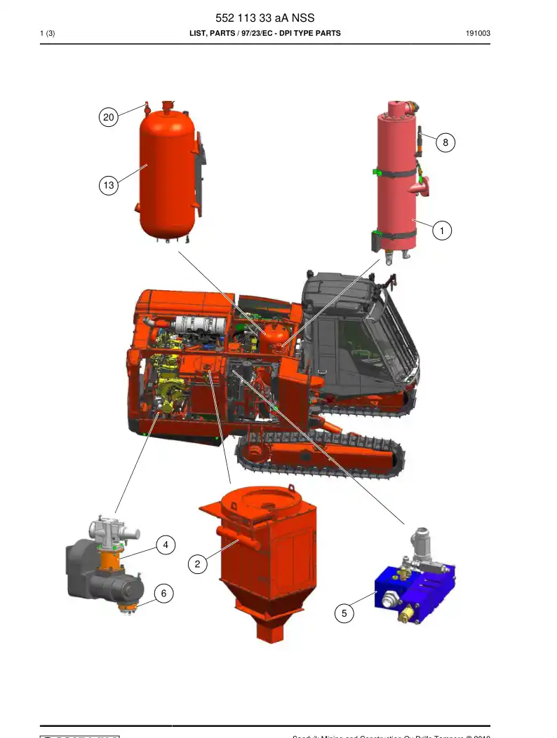 55211333a 552 113 33a List, Parts - Sandvik Technical Drawing