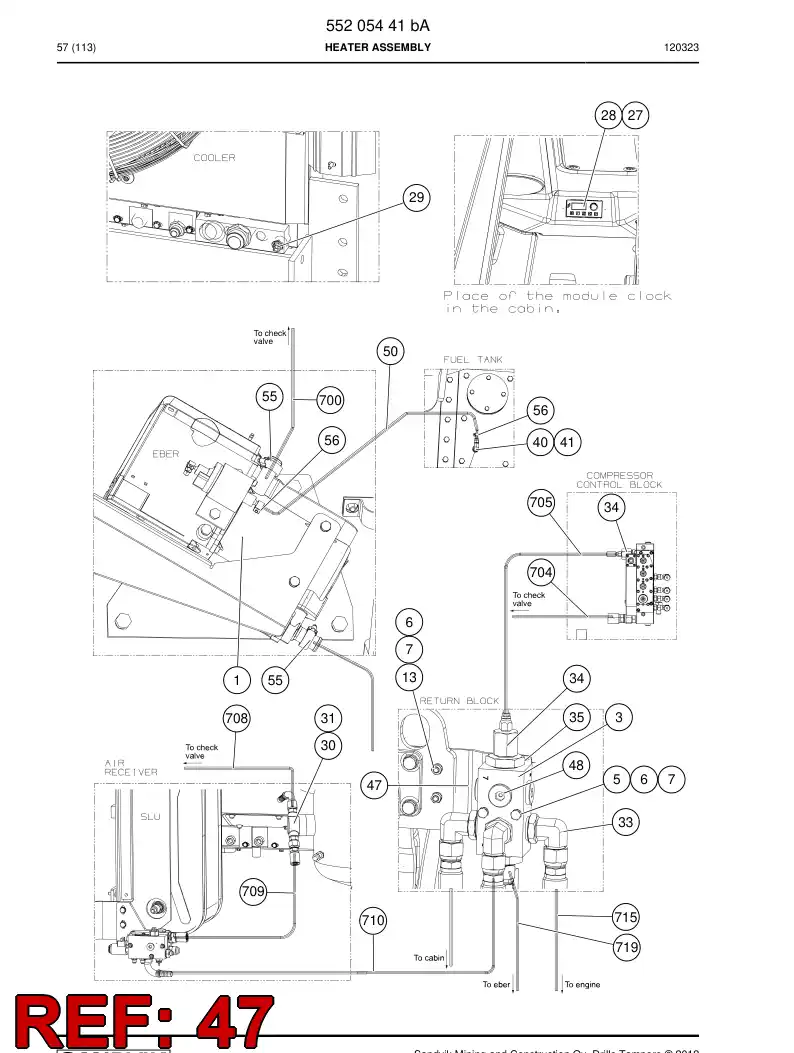 55211379 552 113 79 Plate - Sandvik Technical Drawing