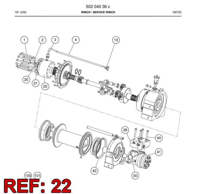55211404 552 114 04 Brake - Sandvik Technical Drawing