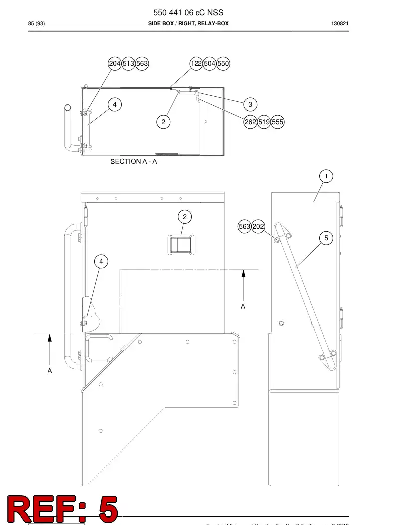 55211642 552 116 42 Railing - Sandvik Technical Drawing
